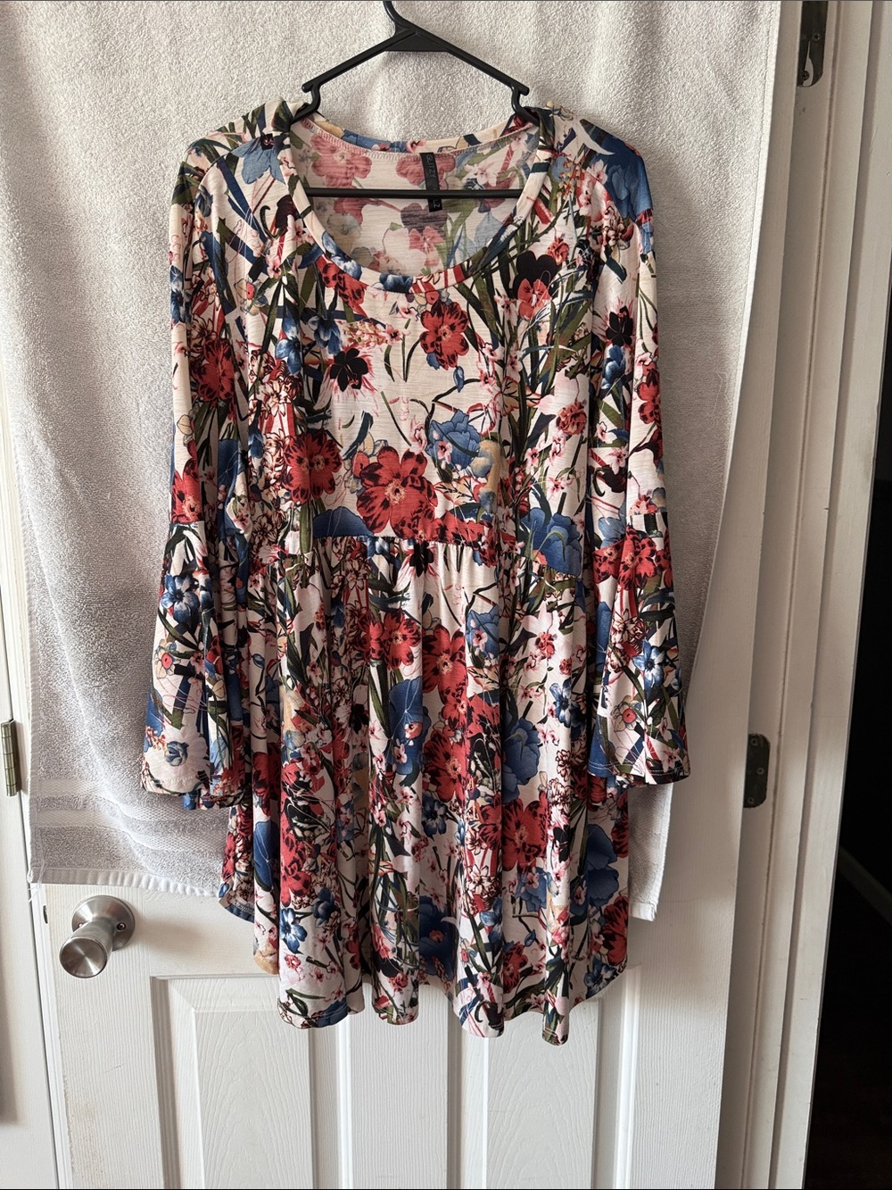 Floral Babydoll Tunic Top - Pink Multi